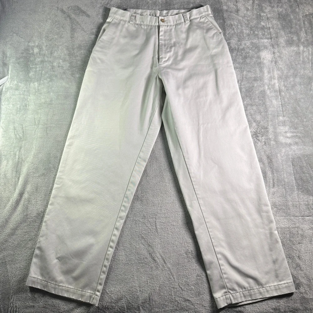 Nike Y2K Golf Flat Front Cotton Twill Chino Pants Mens 34x32 Stone Khaki - Picture 3 of 12